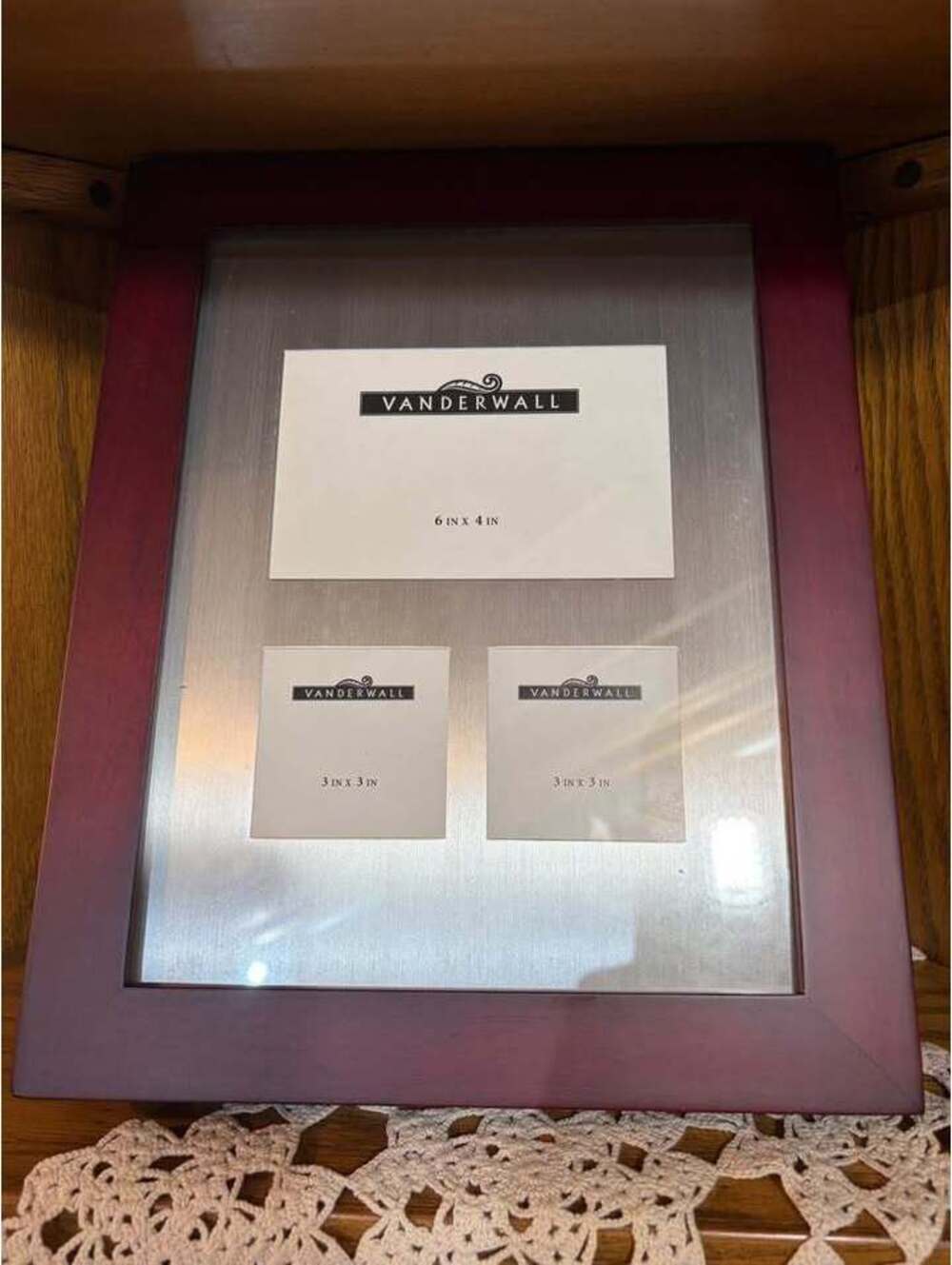 Vanderwall Rosewood Frame Front Key Box Multi Photo Holder Cabinet Wall Mount